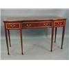 Image 1 : An Edwardian serpentine front inlaid mahog...