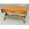 Image 1 : A reproduction inlaid mahogany sofa table,...