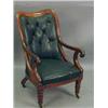 Image 1 : A Victorian mahogany open armchair with bu...