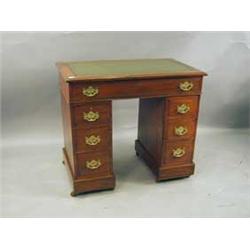 A Small Victorian Walnut Pedestal Desk 33