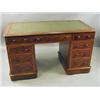 Image 1 : A Victorian pedestal desk with three friez...