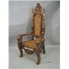 Image 1 : A carved 17th century style chair, with ca...