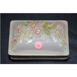 Vintage Frosted Glass Jewelry Box