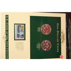 Lot of 2, Eisenhower Bicentennial $1 & 10 cent Moon Landing Postage Stamp