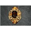 Image 1 : Vintage Garnet Colored Stone Brooch