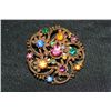 Image 1 : Vintage Multi-Colored Rhinestone Brooch