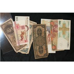 Lot of 10, International Money Notes various dates & conditions