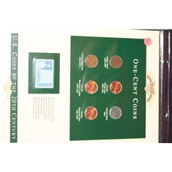 Lot of 6, Pennies various dates & Conditions with 3 cent Gettysburg Commemorative Stamp