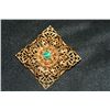 Image 1 : Vintage Gold & Green Stone Brooch