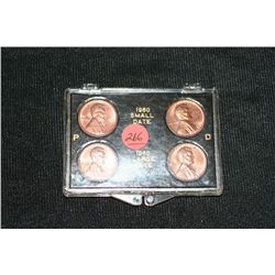 Lot of 4, Two 1960-P & Two 1960-D Large and Small Dates