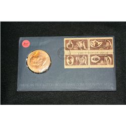 1972 American Revolution Bicentennial Commemorative Medal & First Day Issue Stamps
