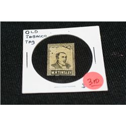 Tinsley Old Tobacco Tag