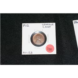 1912 Wheat Back Penny AU-58