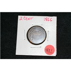 1866 Two Cent Coin