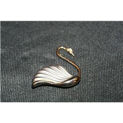 Sterling Silver Swan Brooch