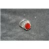 Image 1 : Sterling Silver Ring with Red Stone