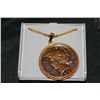 Gilded 1922 Peace Dollar Necklace