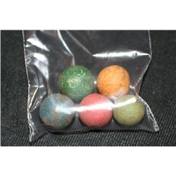 Lot of 5, Vintage Porcelien Marbles