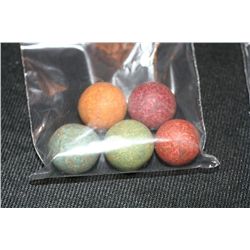 Lot of 5, Vintage Porcelien Marbles