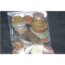 Lot of 30+, Foreign Coins & Tokens various dates and conditions