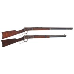 Two Winchester Lever Action Long Guns -A) Winchester Model 1892 Lever Action Rifle