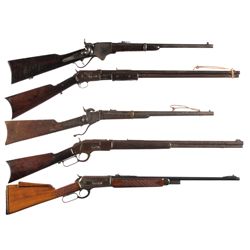 Five Long Guns -A) Very Rare Belgian Spencer Carbine