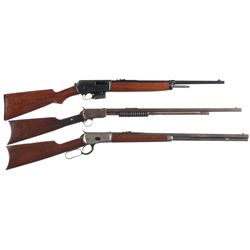 Three Winchester Rifles -A) Winchester Model 1907 Semi-Automatic Rifle