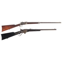 Two Long Guns -A) Allen Drop Breech Rimfire Rifle