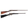 Image 1 : Two Long Guns -A) Allen Drop Breech Rimfire Rifle