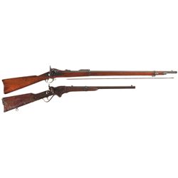 One Rifle and One Carbine -A) U.S. Springfield Model 1884 Trapdoor Rifle