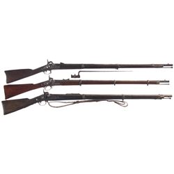 Three Percussion Long Guns -A) Bridesburg Model 1861 Musket with Bayonet