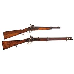 Two Percussion Carbines -A) Unknown Percussion Carbine