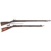 Image 1 : Two Blackpowder Long Guns -A) Marlborough Reconversion Flintlock Musket with Bayonet