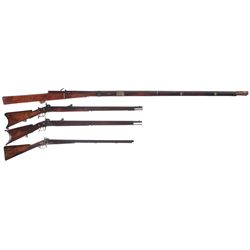 Four Long Guns -A) Massive Unmarked Matchlock Musket