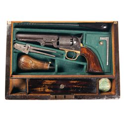 Cased Colt Model 1849 Pocket Single Action Percussion Revolver