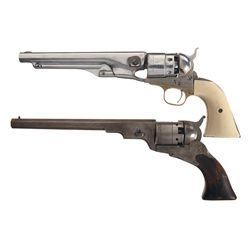 Two Percussion Revolvers -A) Copy of a Colt 1860 Percussion Revolver