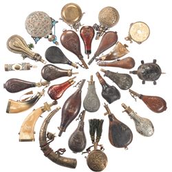 Grouping of Powder Flasks and Shot Bags