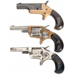 Three Antique Colt Hand Guns -A) Colt Third Model Derringer