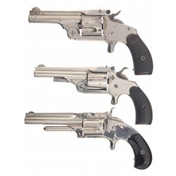 Three Antique Single Action Revolvers -A) Smith & Wesson .38 Second Model Single Action Revolver