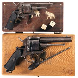 Two Cased Pinfire Revolvers -A) Husqvarna Depoten Stockholm Pinfire Revolver