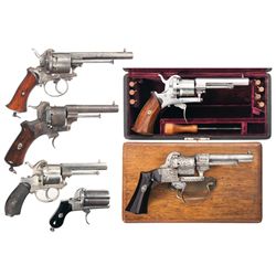 Six Pinfire Handguns -A) Belgian Pinfire Revolver
