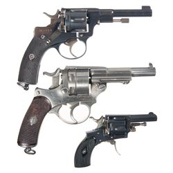 Three European Double Action Revolvers -A) Husqvarna Model 1887 Double Action Revolver