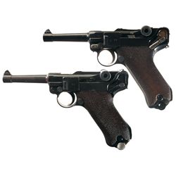 Two Luger Semi-Automatic Pistols -A) Erfurt 1918 Dated Luger Semi-Automatic Pistol with British Proo