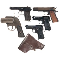 Four Semi-Automatic Pistols and One Flare Gun -A) CZ Model 1938 Semi-Automatic Pistol