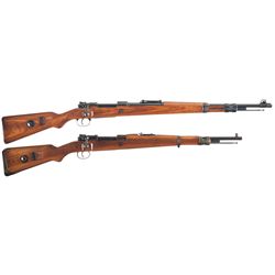 Two German Military Bolt Action Long Guns -A) Sauer 147 Code 1939 Dated K98 Bolt Action Rifle