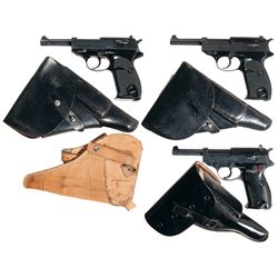 Three Semi-Automatic Pistols with Holsters -A) Manurhin P1 Semi-Automatic Pistol