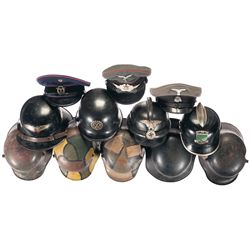 Grouping of German Caps and Helmets