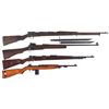Image 1 : Four Military Long Guns -A) Japanese Ariska Type 38 Bolt Action Rifle with Bayonet and Scabbard