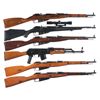 Image 1 : Four Rifles and Two Carbines -A) Russian Mosin-Nagant Model 91/59 Bolt Action Rifle