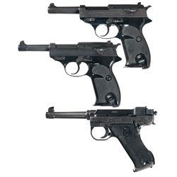 Three Semi-Automatic Pistols -A) Walther P-38 Semi-Automatic Pistol